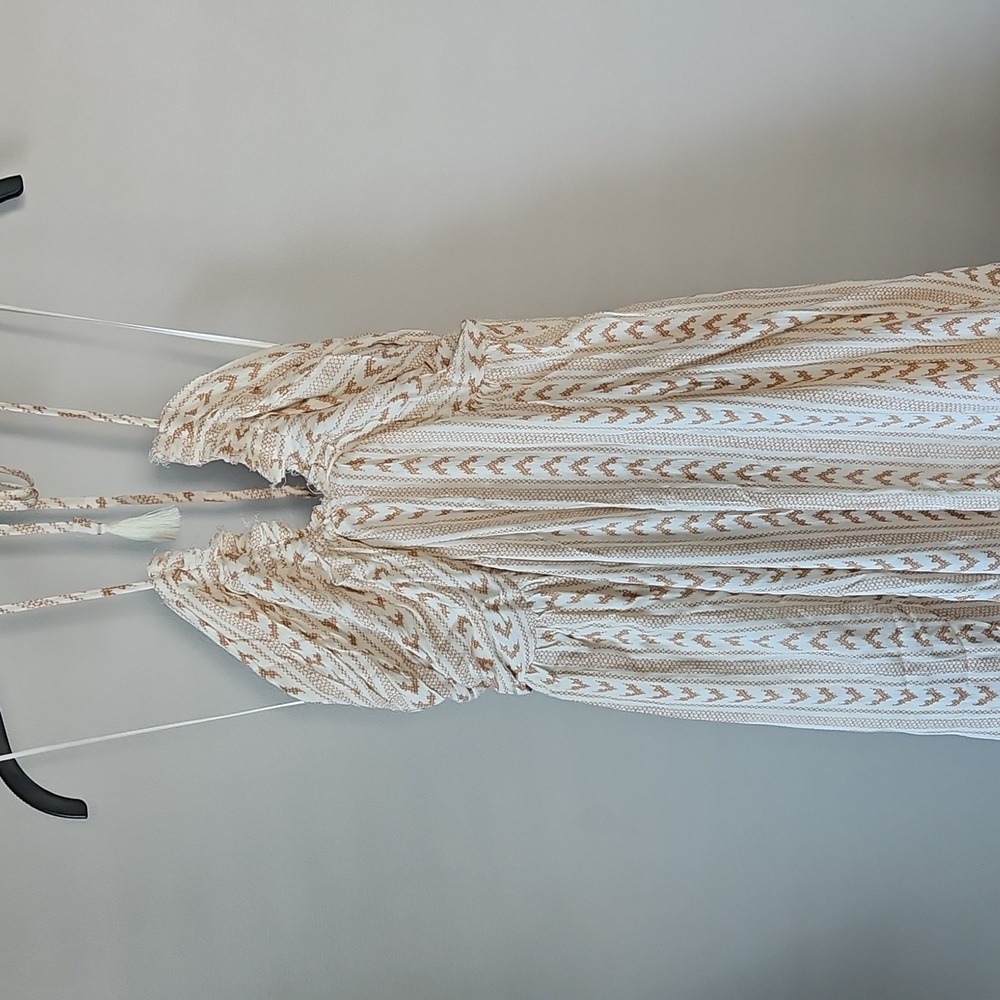 Magnolia & Hollie Cream Halter Maxi Dress